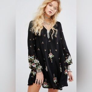 free people OXFORD embroidered mini dress .